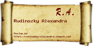 Rudinszky Alexandra névjegykártya