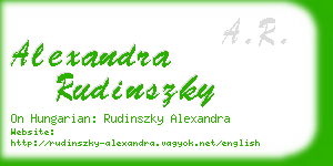 alexandra rudinszky business card